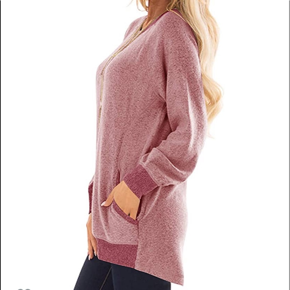 Beautiful woman sweatshirt with pocket loose - Picture 6 of 12